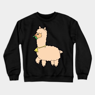 Alpaca with grass. Crewneck Sweatshirt